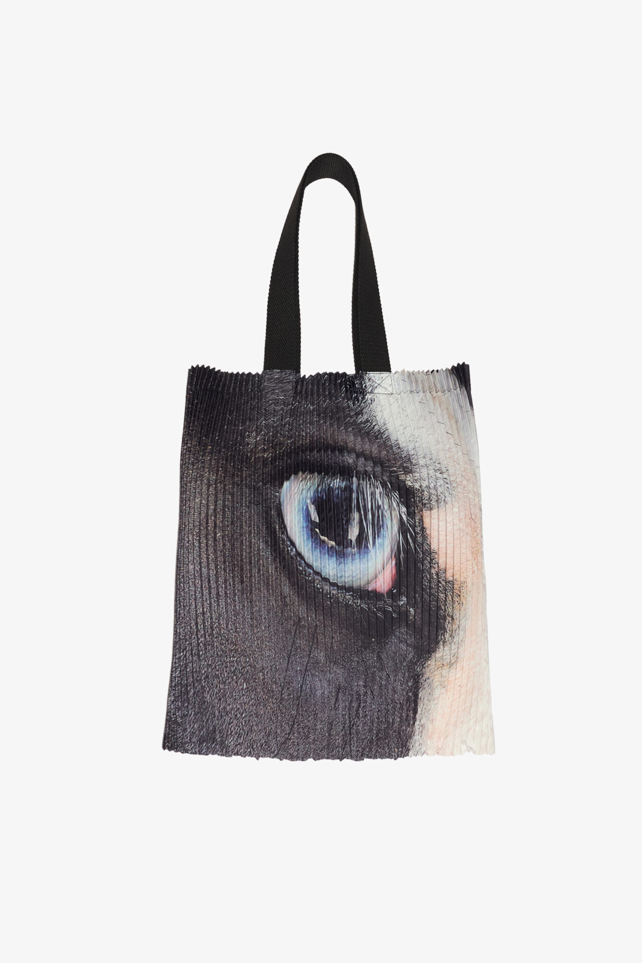 marios pleated tote bag macro print horse by Sara Scanderebech