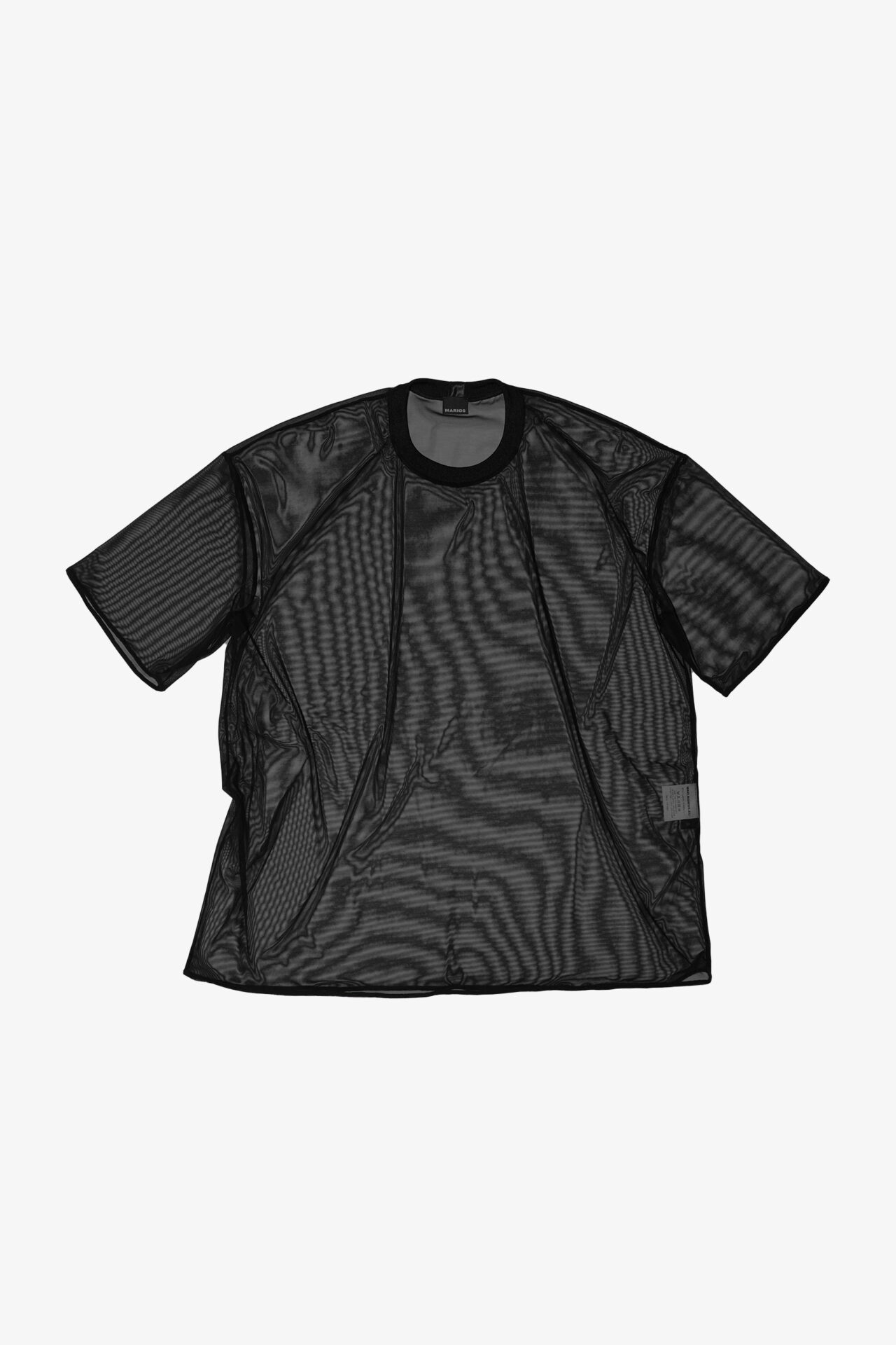 marios ok t-shirt in black mesh jersey
