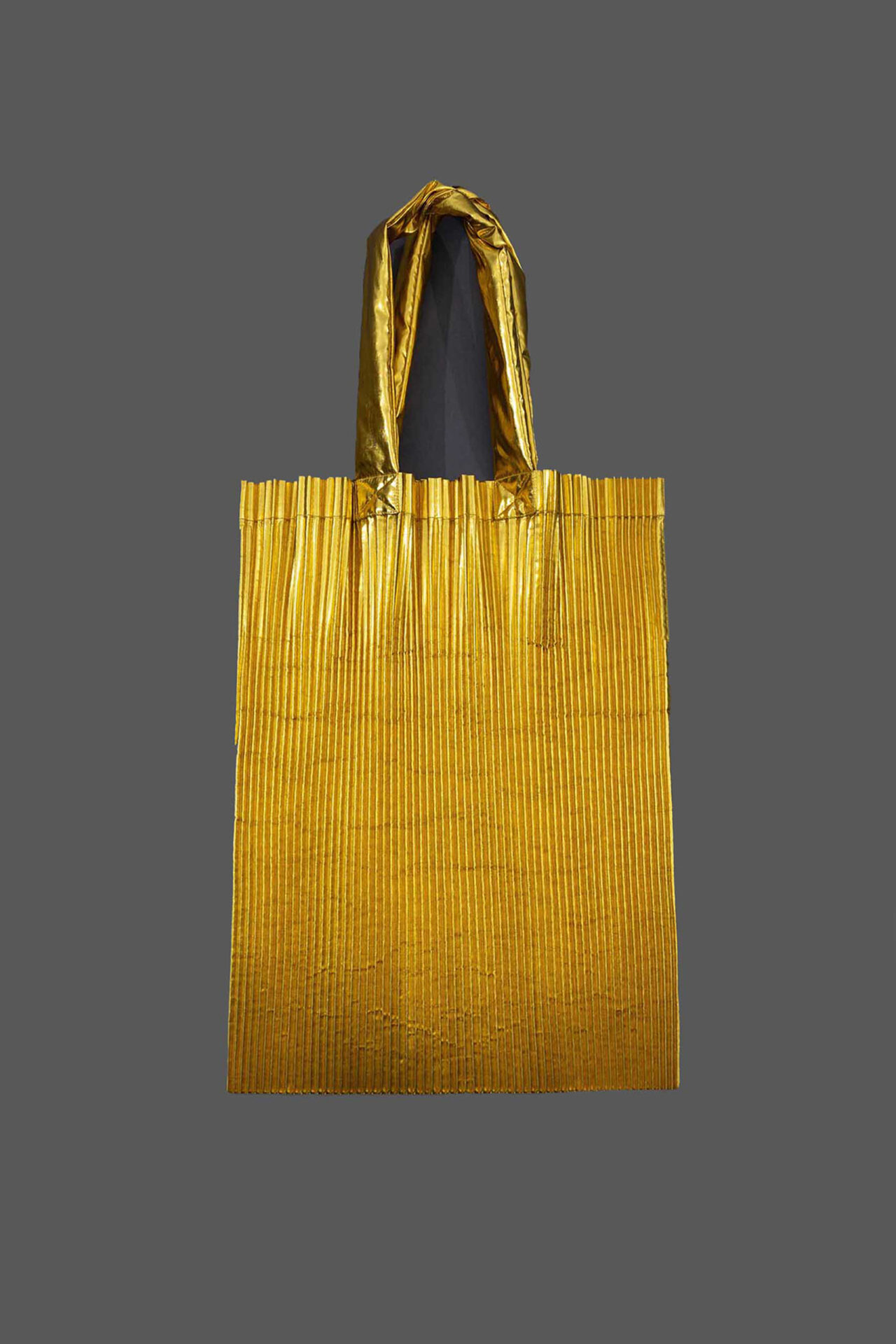 marios gold pleated tote bag