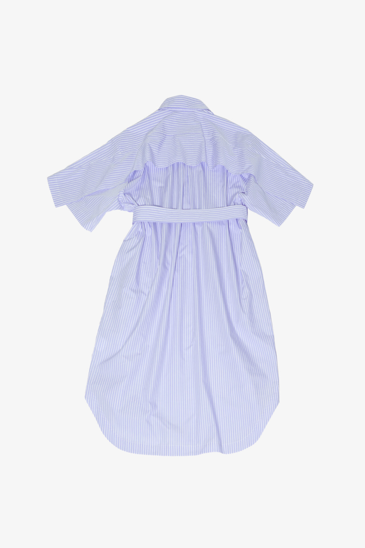 Striped poplin shirt dress with back storm flap