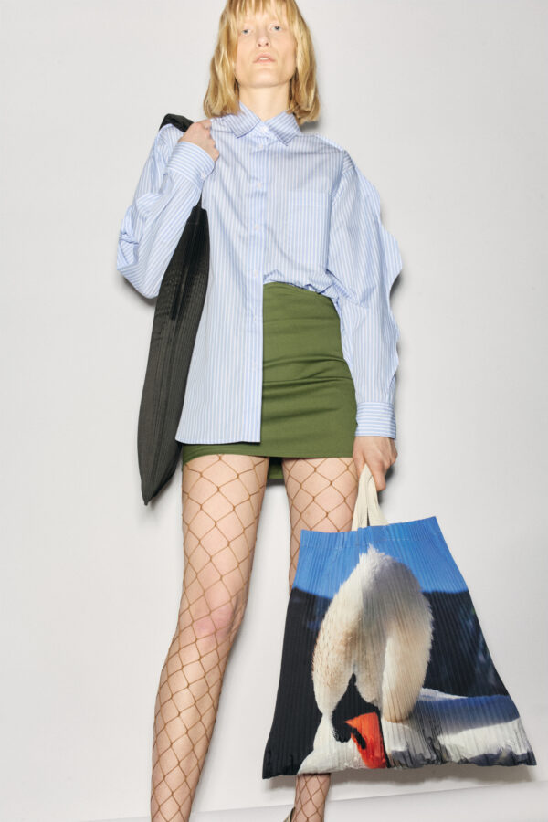 marios poplin shirt stripe white and light blue