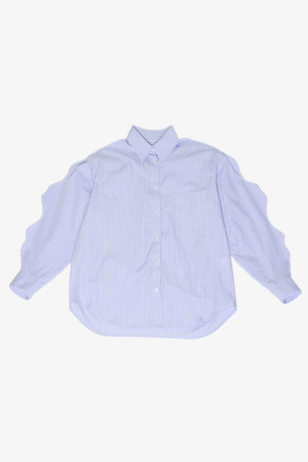 marios cotton poplin shirt stripe white and light blue