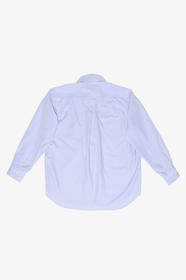 marios cotton poplin shirt stripe white and light blue